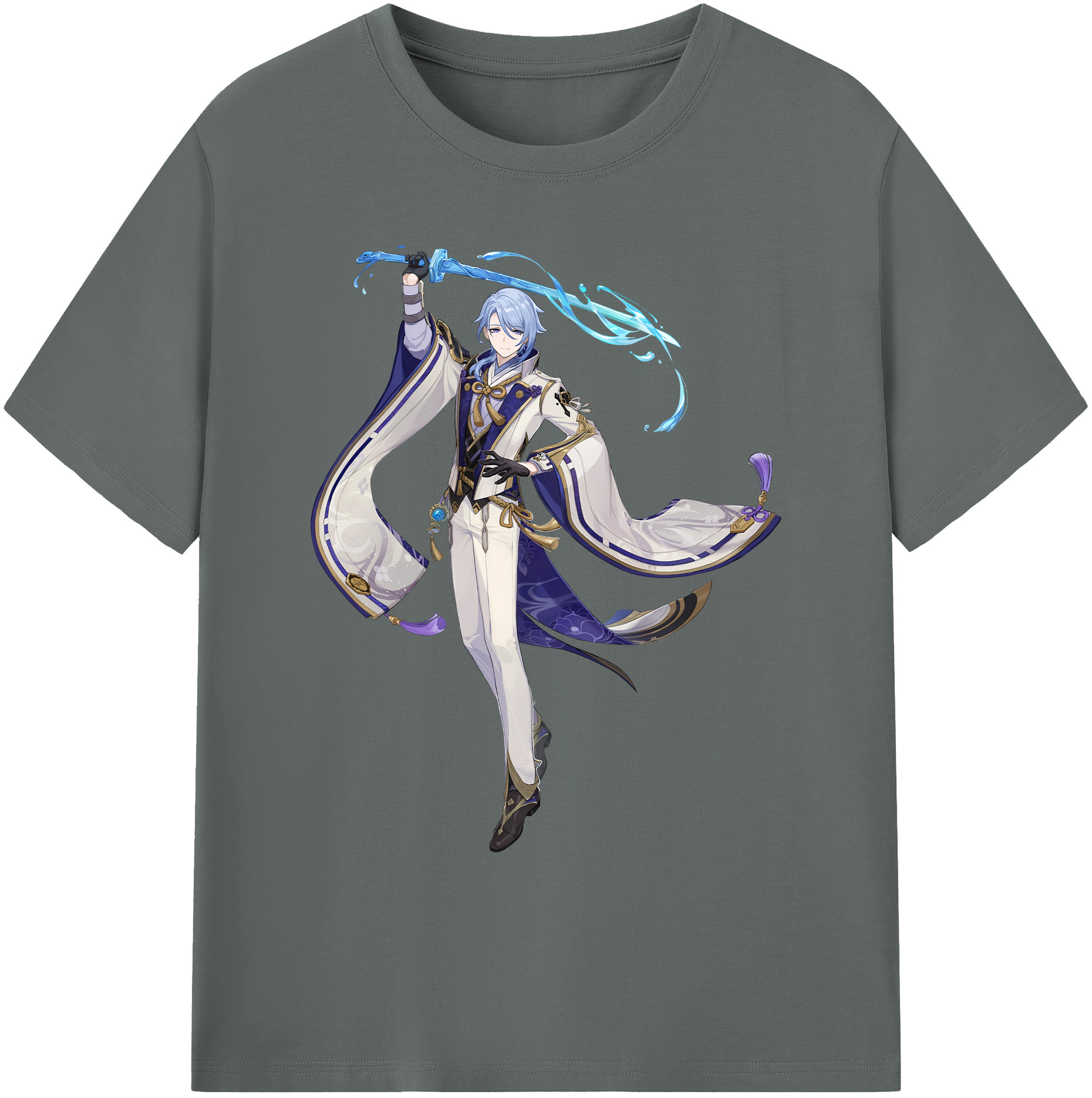げんし神 神里綾人 かみさとあやと genshin Kamisato Ayato 綿100％ メンズ半袖Tシャツ｜肌触りやわらか＆通気性